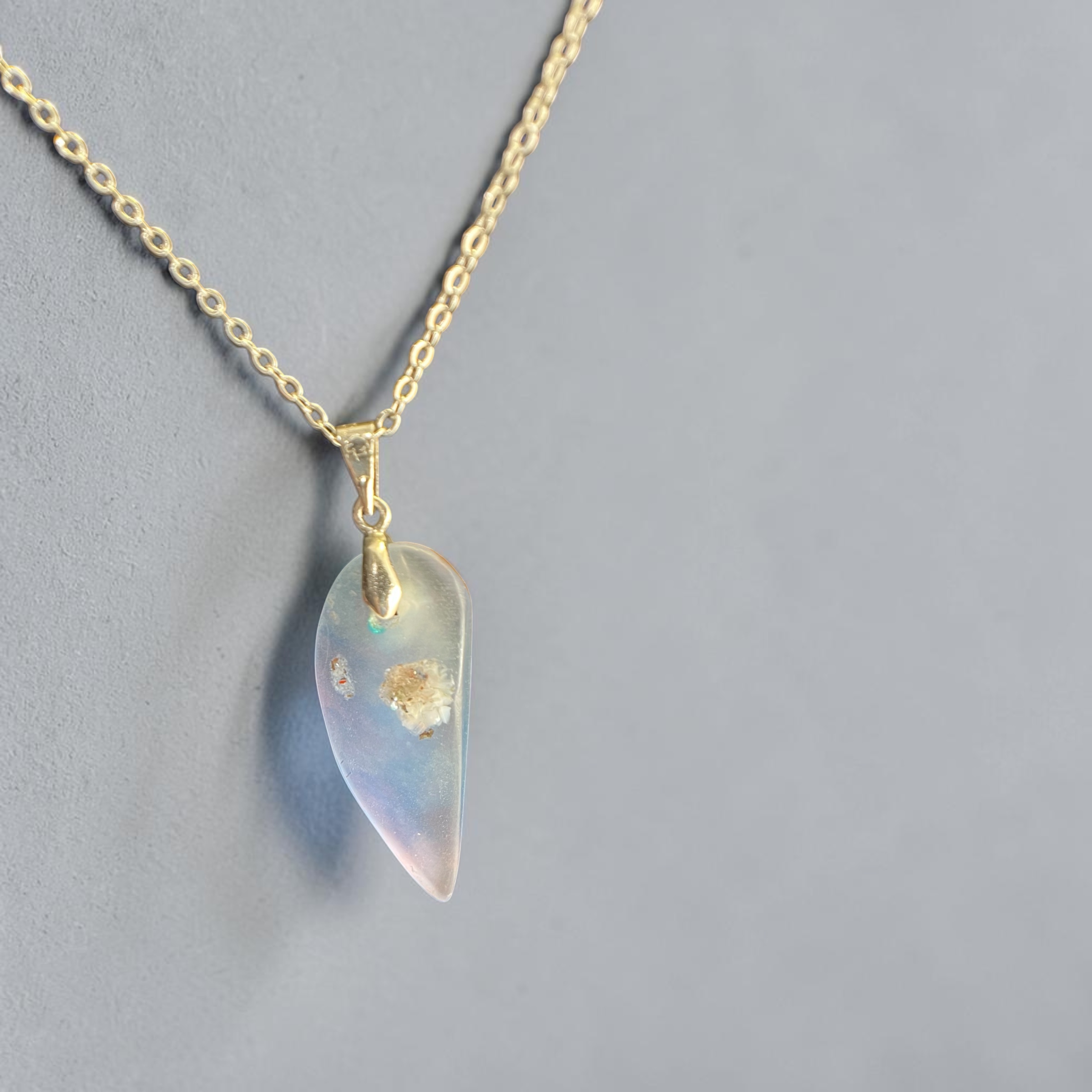Moonfall Resonance — handmade sustainable luxury jewelry detail, responsible materials, angle 3