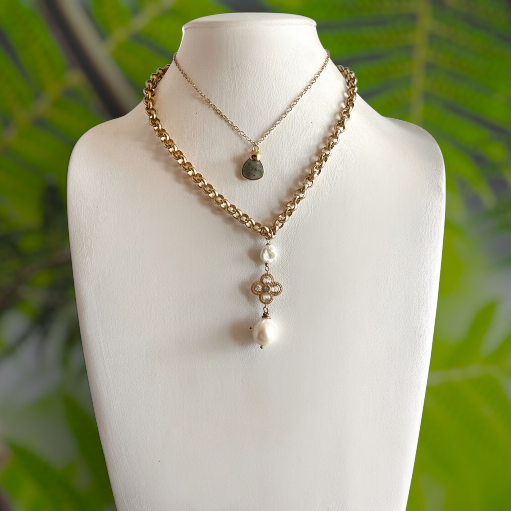 Labradorite Reverie — handmade sustainable luxury jewelry detail, responsible materials, angle 3