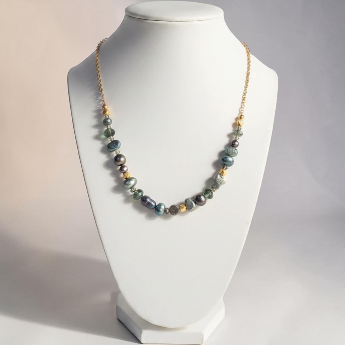 Tide & Tallow — handmade sustainable luxury jewelry detail, responsible materials, angle 2
